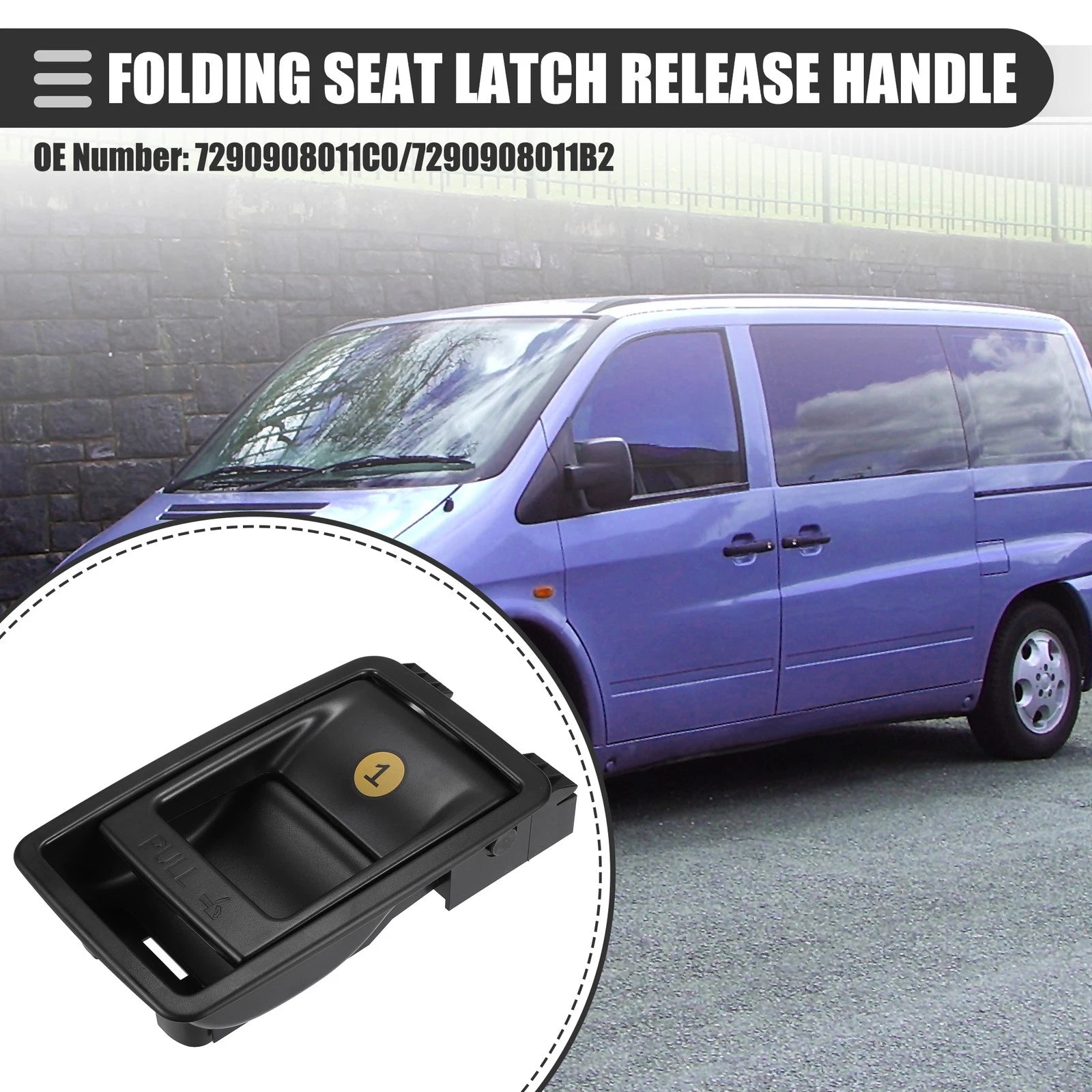 Seat Latch Release Handle for Toyota Sienna (2014–2018) No. 7290908011C0 Black