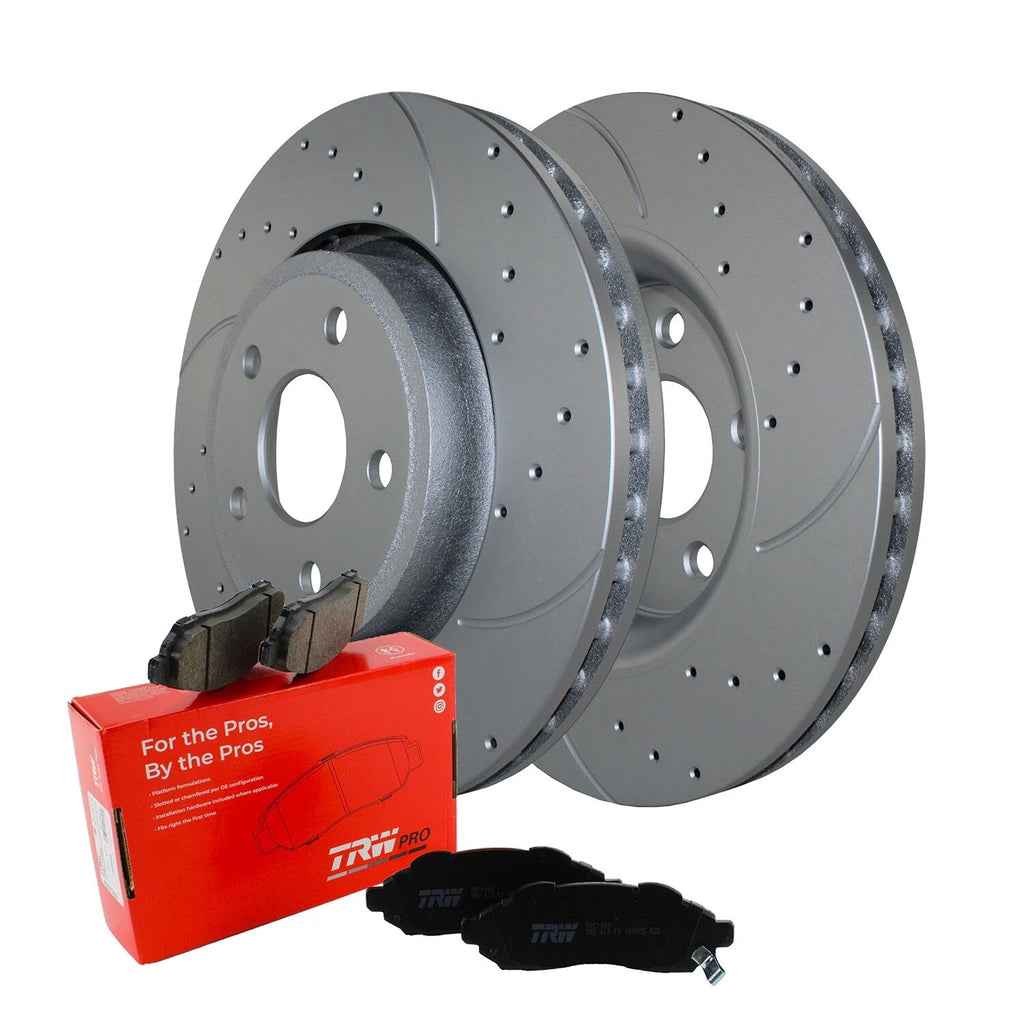 Front Brake Kit with Drilled 350mm Rotors & TRW Ceramic Pads for Durango Grand Cherokee (2011–2020)