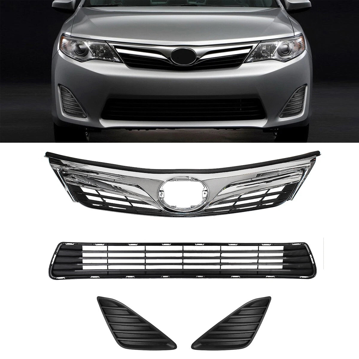 Front Bumper Grille Set for Toyota Camry (2012–2014)