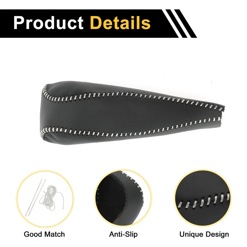 Car Gear Shift Knob Cover for Honda Civic 2006-2011 Black Gray Faux Leather
