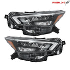Set of 2 Full LED Headlight Assemblies for Nissan Versa (2020–2021)