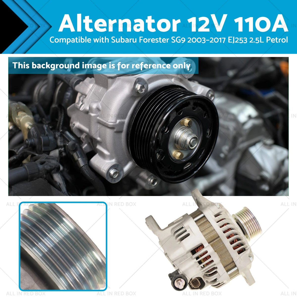 Alternator 12V 110A for Subaru Forester (2003–2017) SG9 EJ253 2.5L Petrol