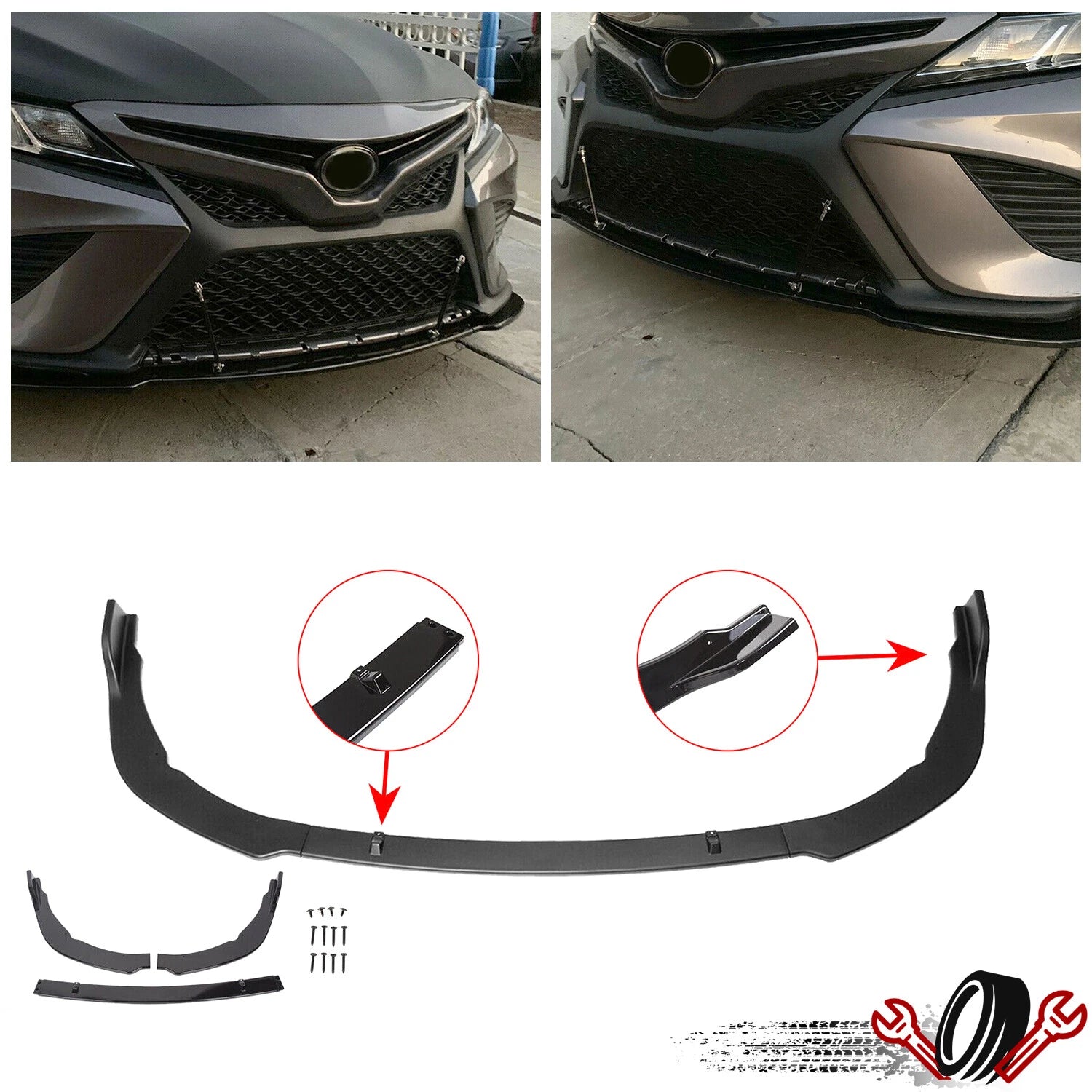 Front Bumper Lip Kit Spoiler for Toyota Camry SE XSE (2021–2024)
