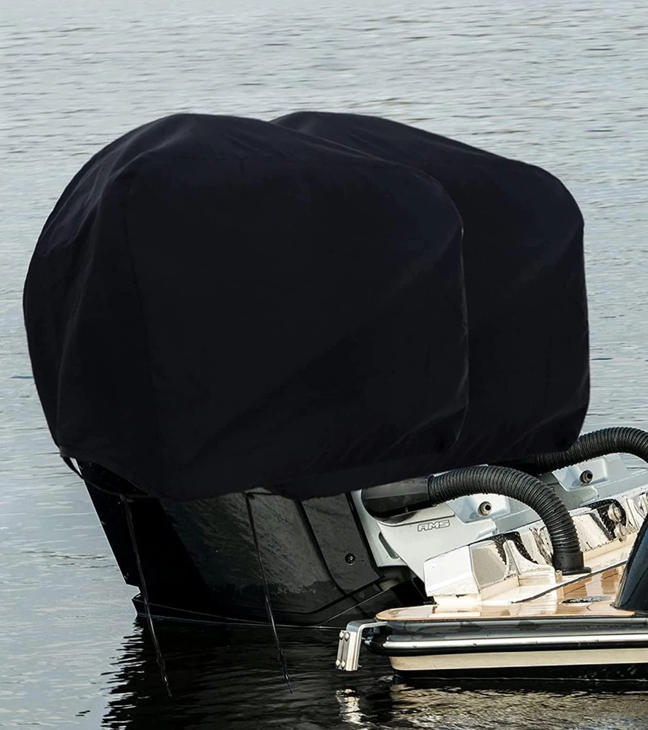Boat Motor Cover for Outboard Engine (60HP-100HP) - Waterproof Black