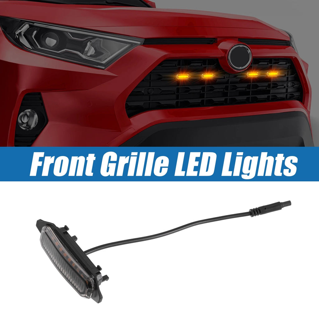 Front Grille LED Lights Set for Toyota RAV4 (2019–2022) Amber Black