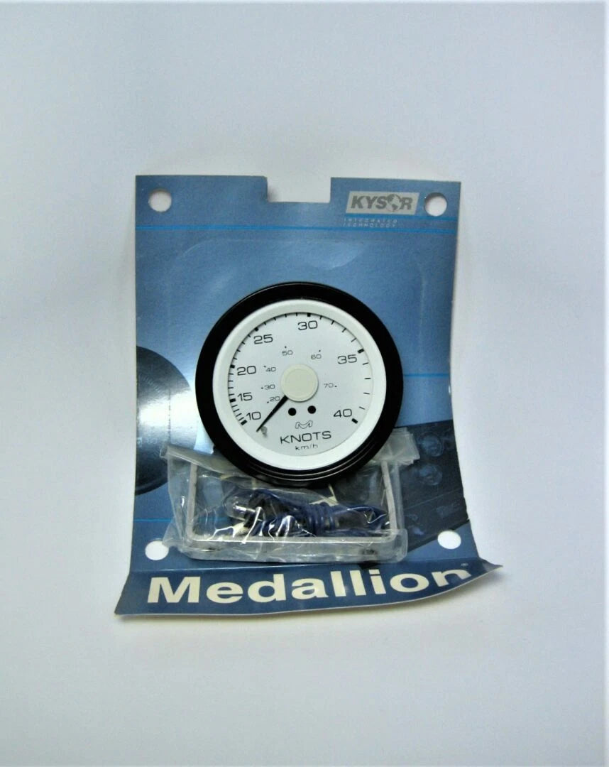 Medallion SS-124-30W Gauge Kit for 0-40 Knots, White Face, Black Bezel