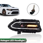Passenger Side Halogen Projector Headlight with LED DRL for Dodge Charger (2015–2023)