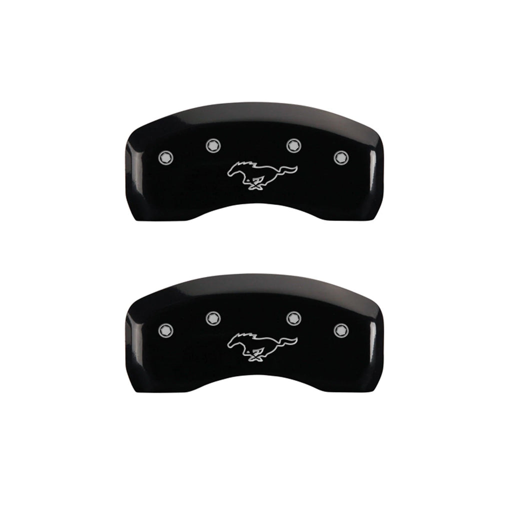 Front and Rear Black Pony Caliper Covers for 1997–1998 Ford Mustang (MGP)