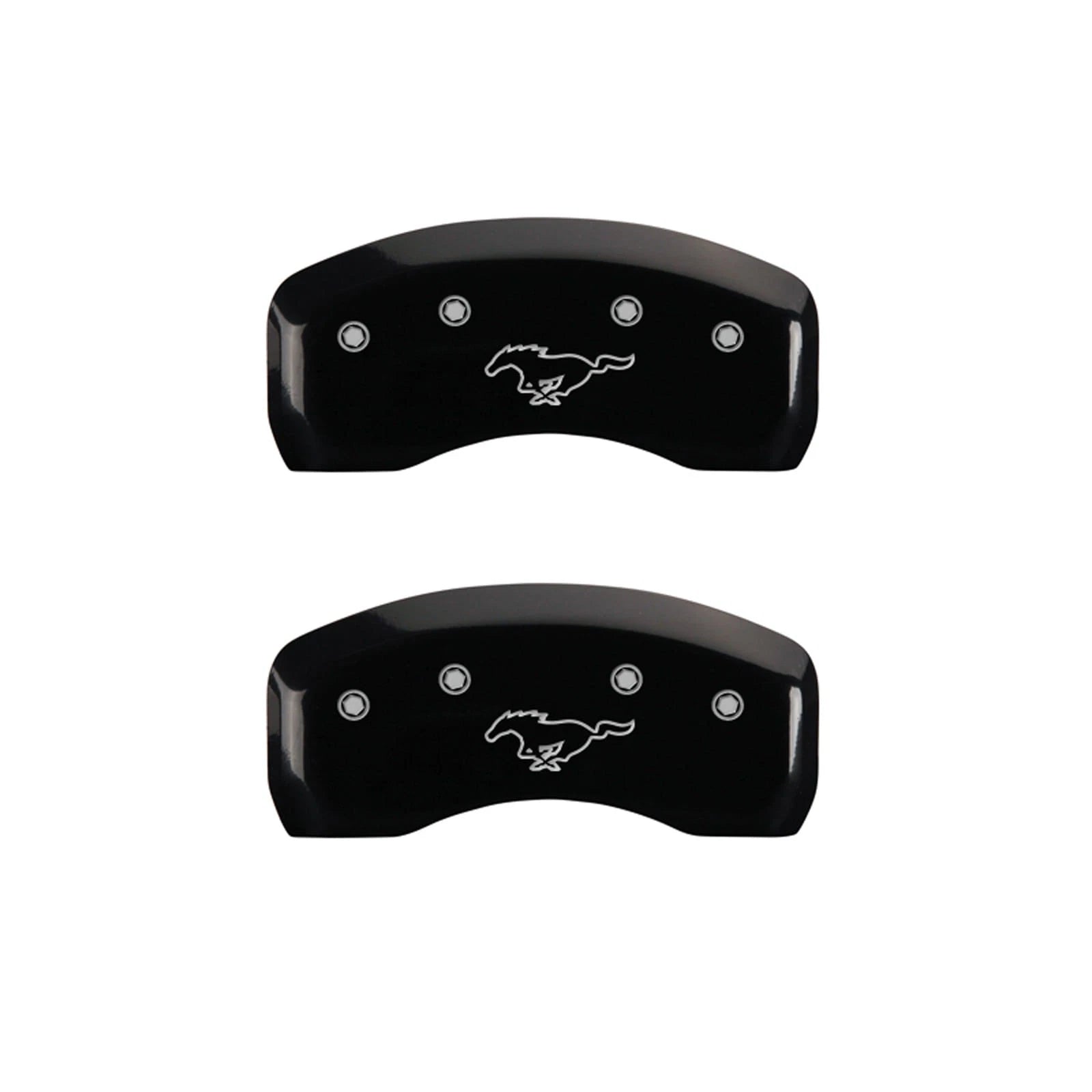 Front and Rear Black Pony Caliper Covers for 1997–1998 Ford Mustang (MGP)