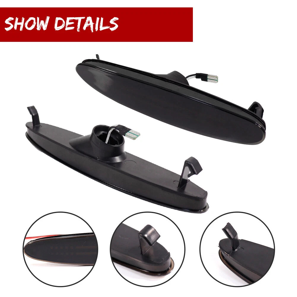 Smoked Lens Amber LED Front Fender Side Marker Signal Lights for Mazda 6