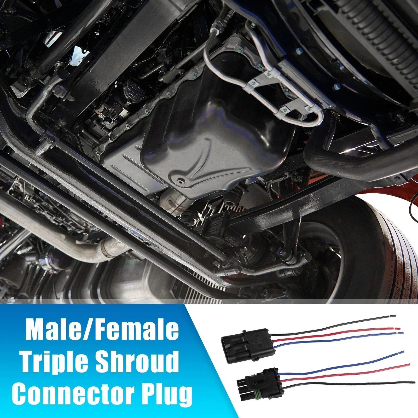 1 Set 3-Pin Male/Female Triple Shroud Connector Plug for BMW