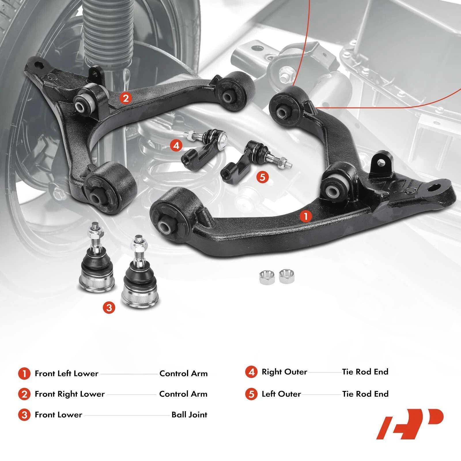 6x Front Lower Control Arm Ball Joints for Jeep Liberty (2002-2004)