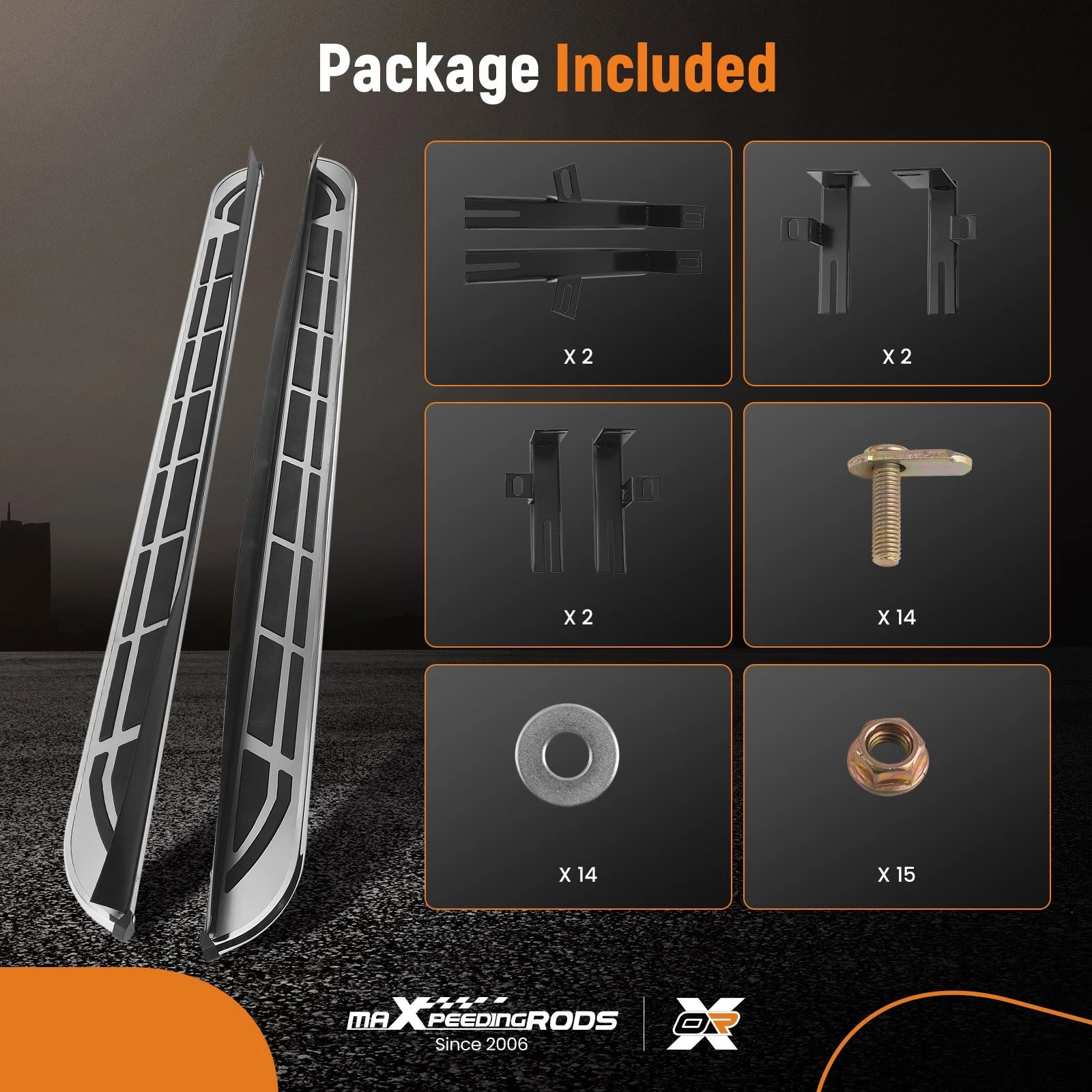 Set of 2 Non-Slip Running Boards for Infiniti JX35 QX60 (2013–2021)
