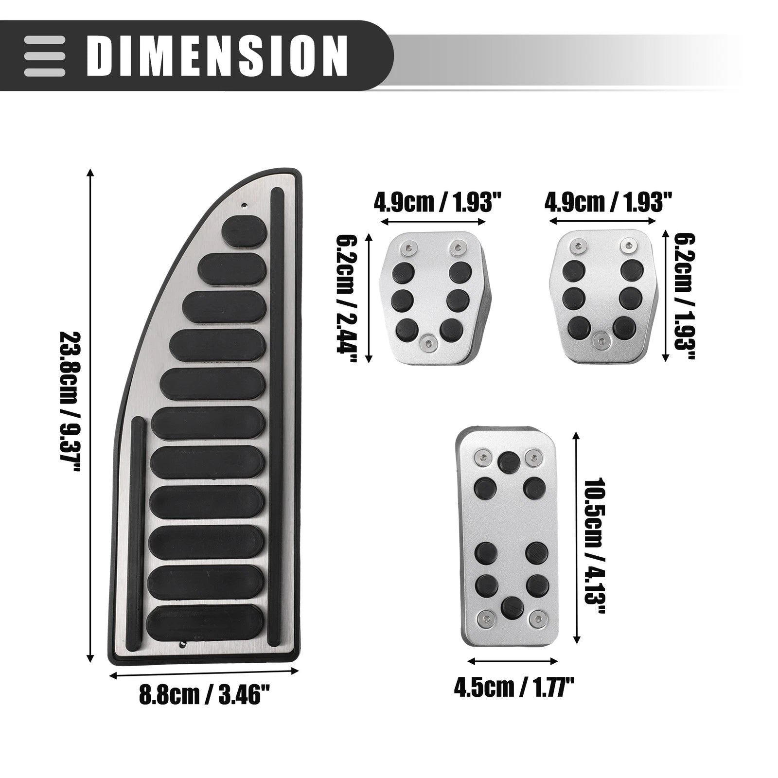 Set of 2 Manual Transmission Pedal Covers for Ford Focus 