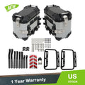 2X Silver 36L Hard Side Saddlebag Box for Motorcycle (Touring)