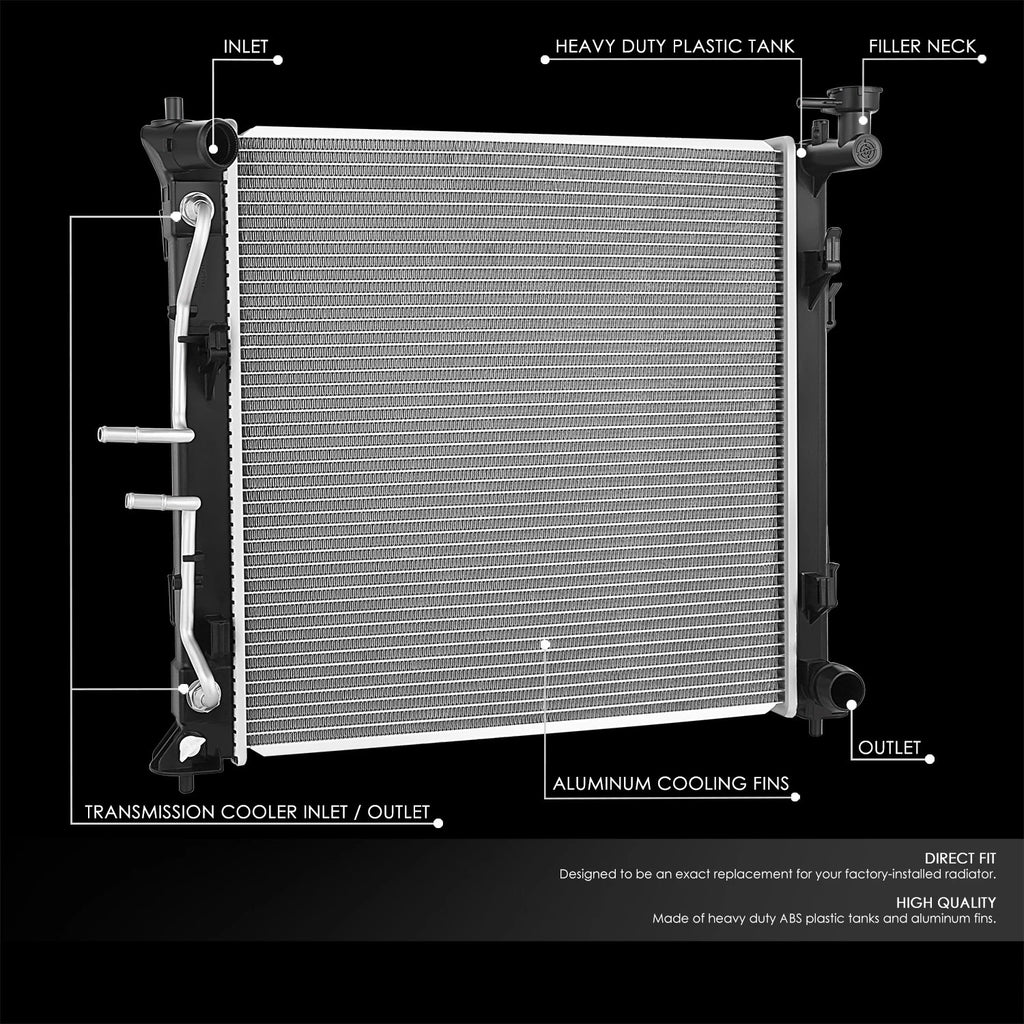 Aluminum Cooling Core Radiator for Kia Optima 2.0T (2016–2018) DPI 13604