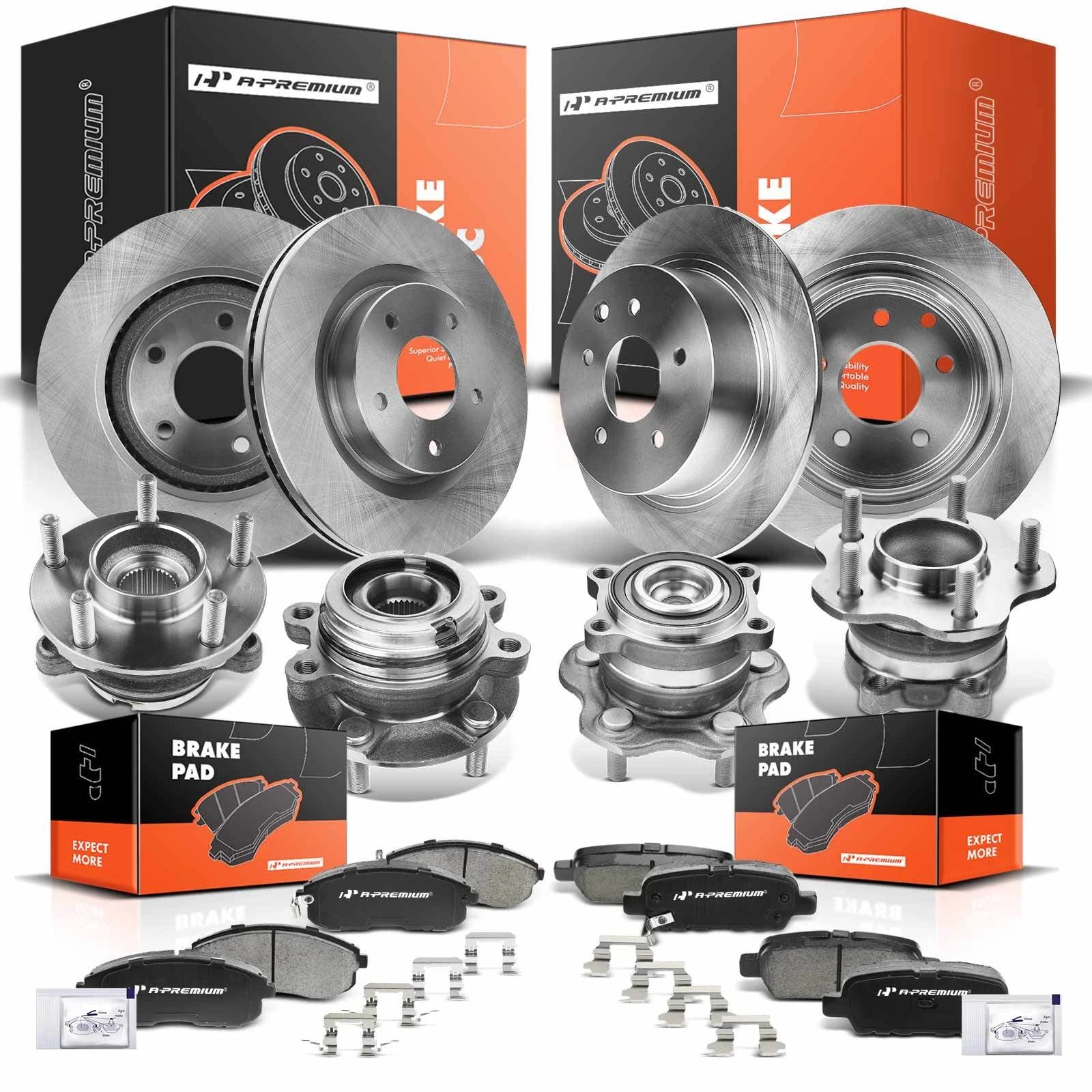 Set of 4 Disc Rotors and Brake Pads for Nissan Altima
