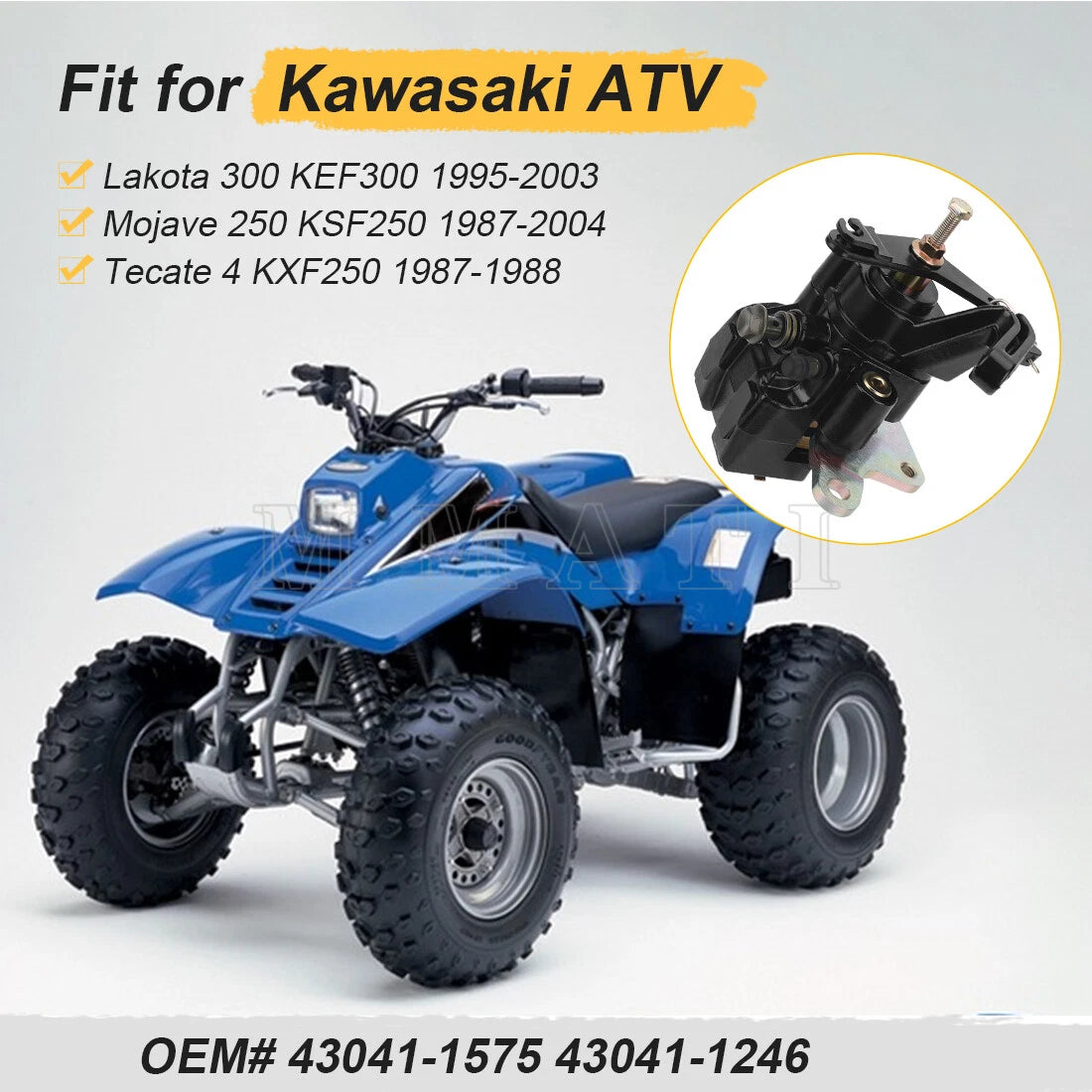 Rear Brake Caliper for Suzuki Kawasaki ATV (69100-01C00-999, 43041-1575, 43041-1246)