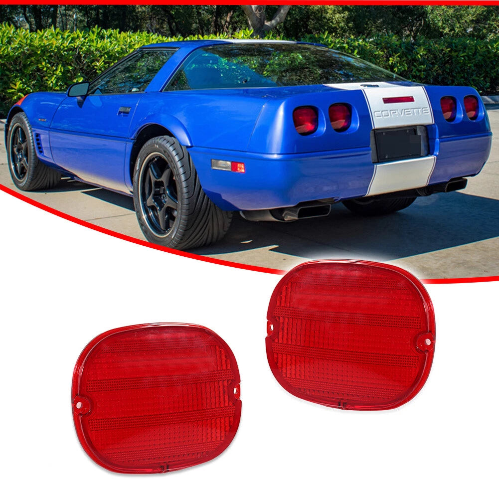 2X Red Tail Light Lenses for Chevy Corvette C4 (1990–1996)