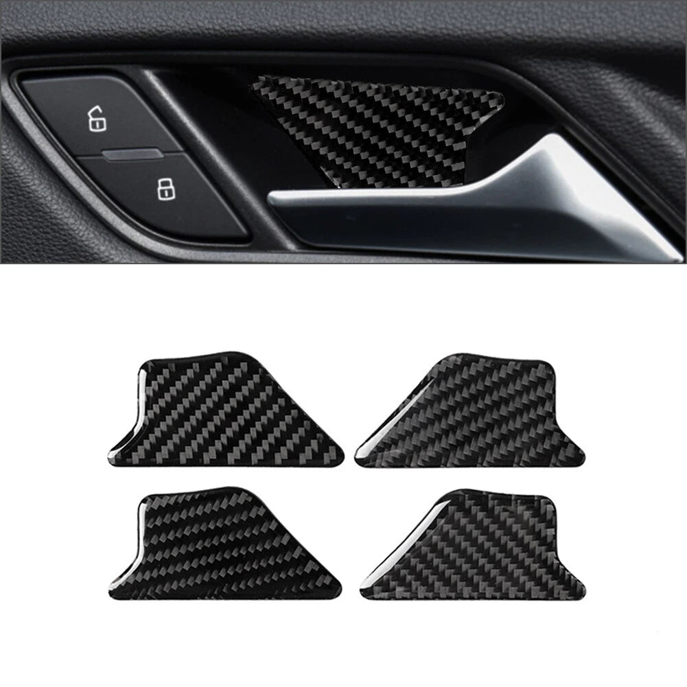 Carbon Fiber Inner Door Handle Bowl Cover Trim for Audi A3 8V (2013–2020)