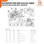 Front Door Seal Weatherstrip for Toyota Hilux (1984-1988)