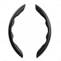2X Black Carbon Fiber Steering Wheel Cover for Car SUV (2014–2021)