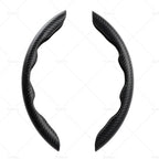 2X Black Carbon Fiber Steering Wheel Cover for Car SUV (2014–2021)