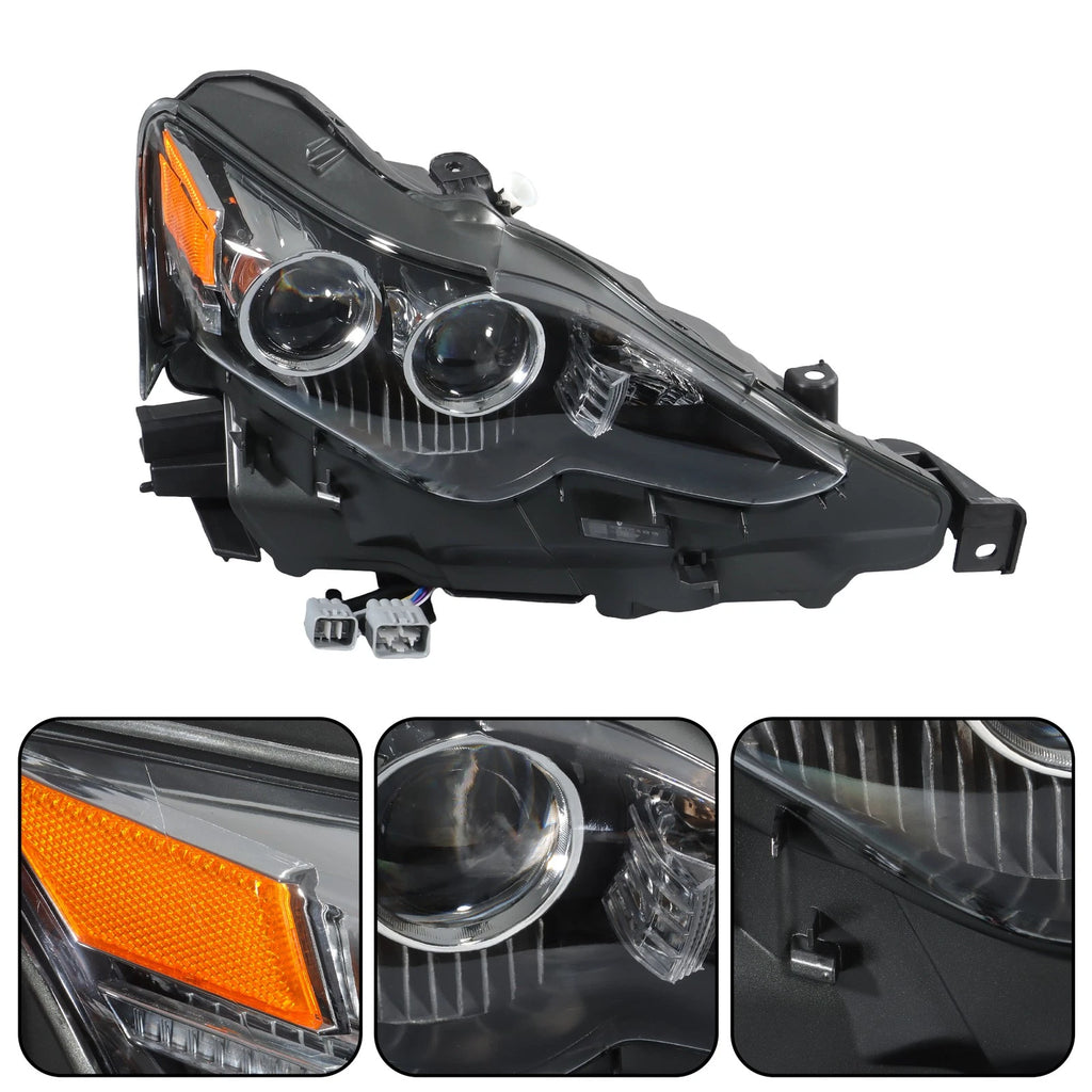 Headlight Passenger Side Clear for Lexus IS250 IS200T IS300 IS350 (2014–2016)
