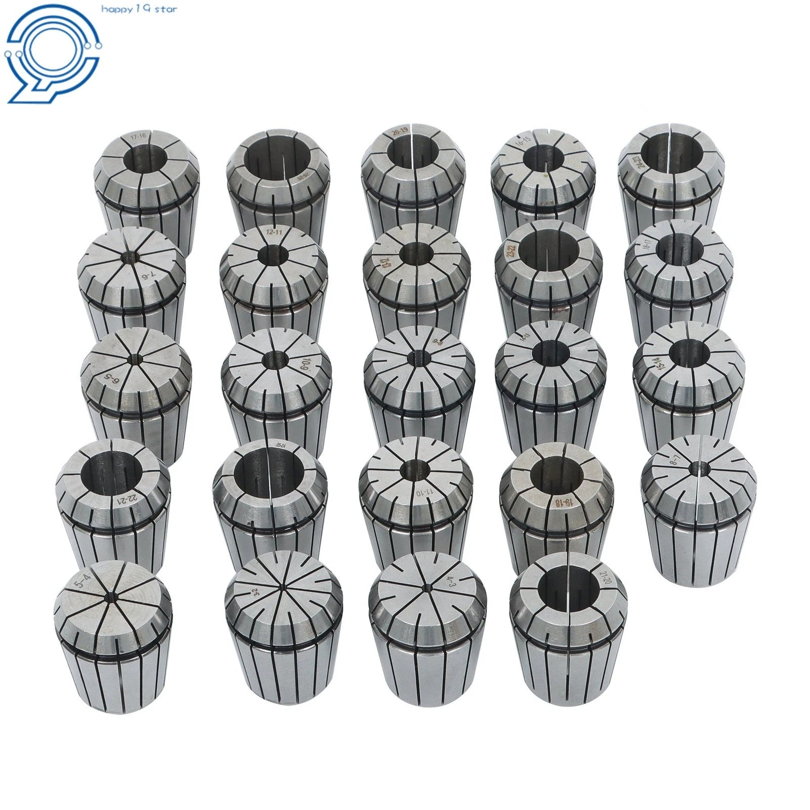 24 Pack ER40 Collet Set for Lathe (3-26mm)