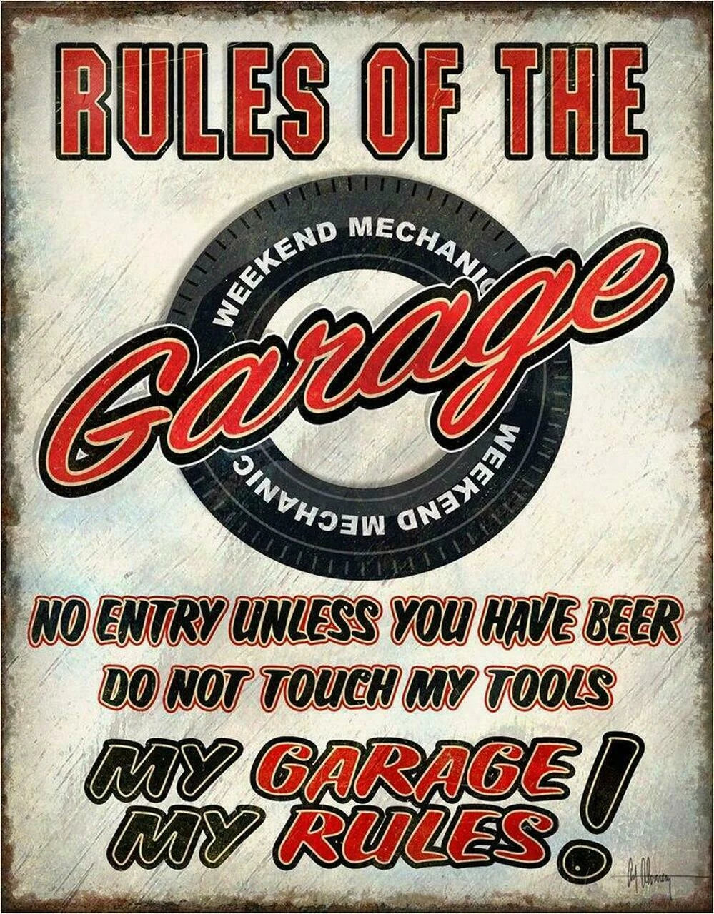 Decorative Metal Tin Sign for Garage #2410