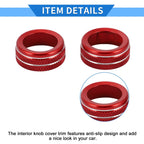 Set of 2 Audio Radio Tune Switch Knob Cover Rings for Toyota Tacoma (2020–2022) Red