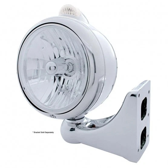 Headlight Crystal Clear Lens Replacement for Chrome Guide 682-C H4 (H4)