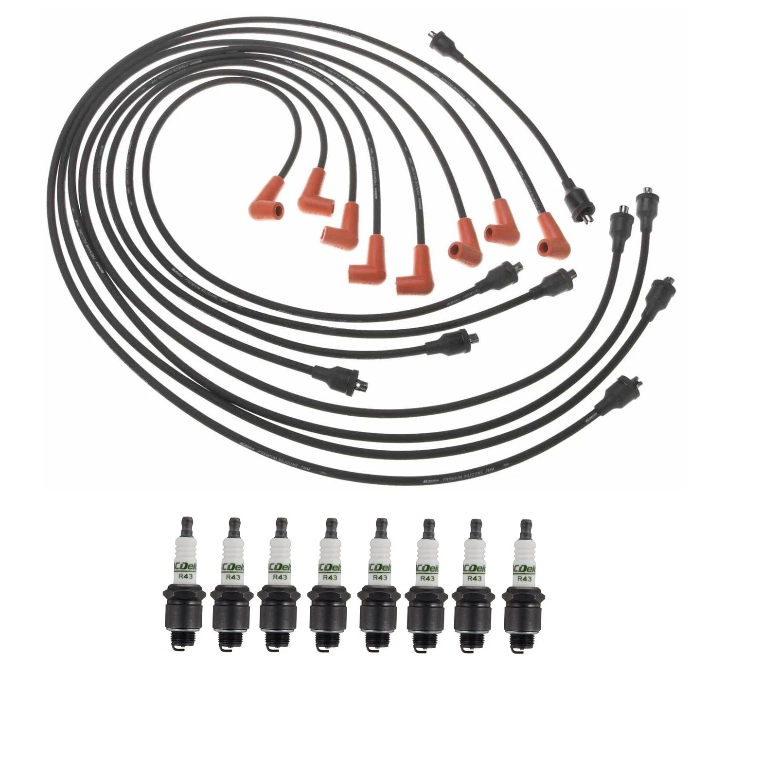 Ignition Wire Set & 8 ACDelco Spark Plugs for Chevrolet GMC V8