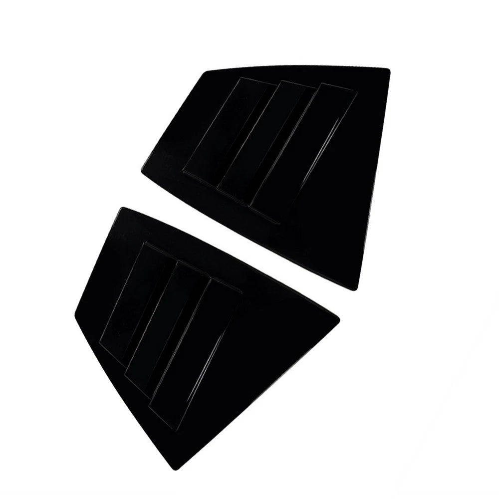 2X Black Rear Quarter Window Louvers for Subaru WRX STI (2014–2021)