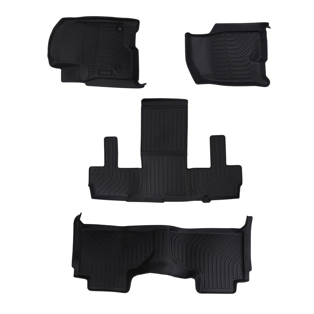 Set of 4 Floor Mats for Chevrolet Suburban GMC Yukon XL (2021–2025) Black TPE Waterproof