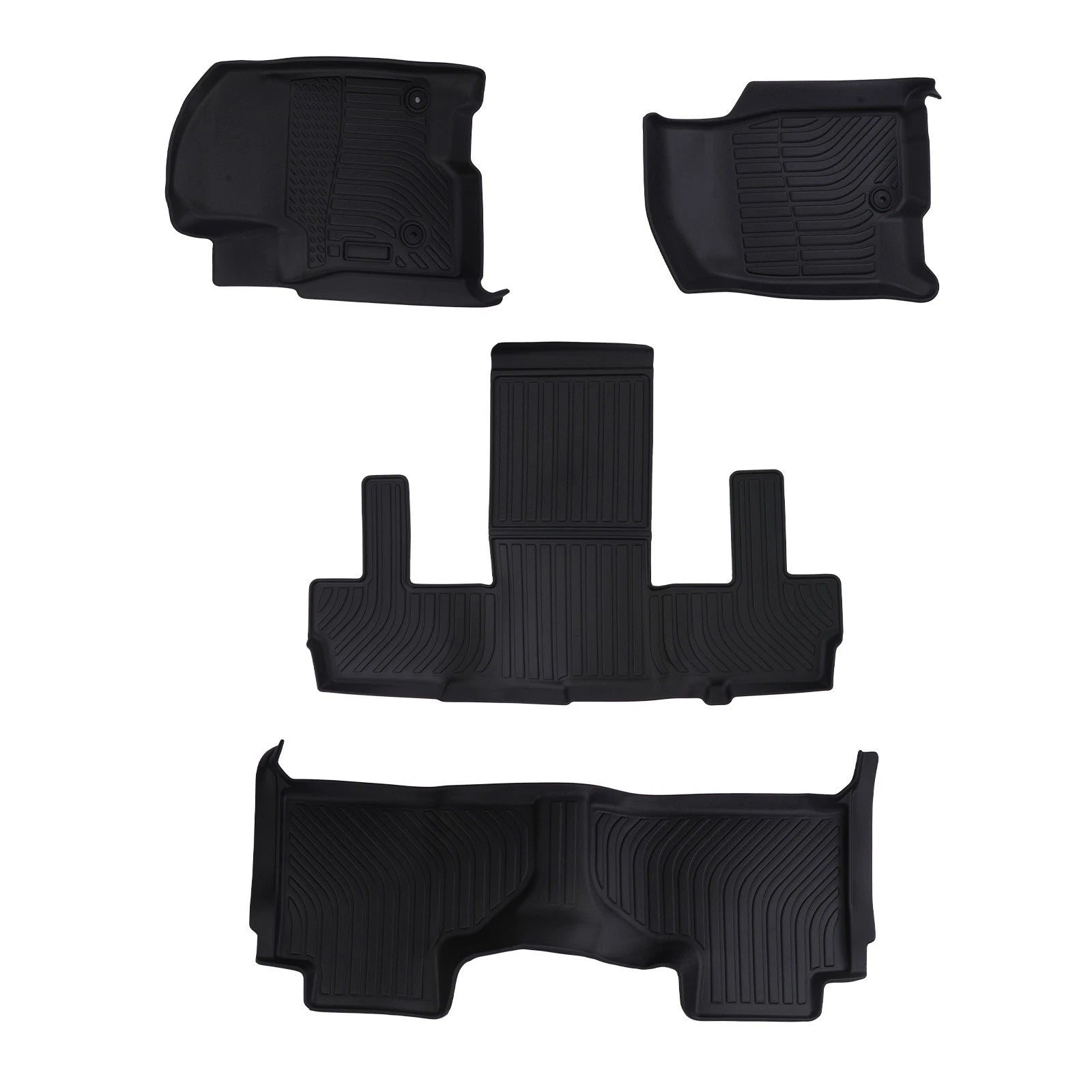 Set of 4 Floor Mats for Chevrolet Suburban GMC Yukon XL (2021–2025) Black TPE Waterproof