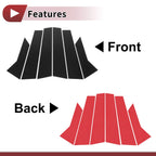 6 Pcs Door Pillar Window Trim for Audi A3 Sedan (2021–2025) Black Carbon Fiber