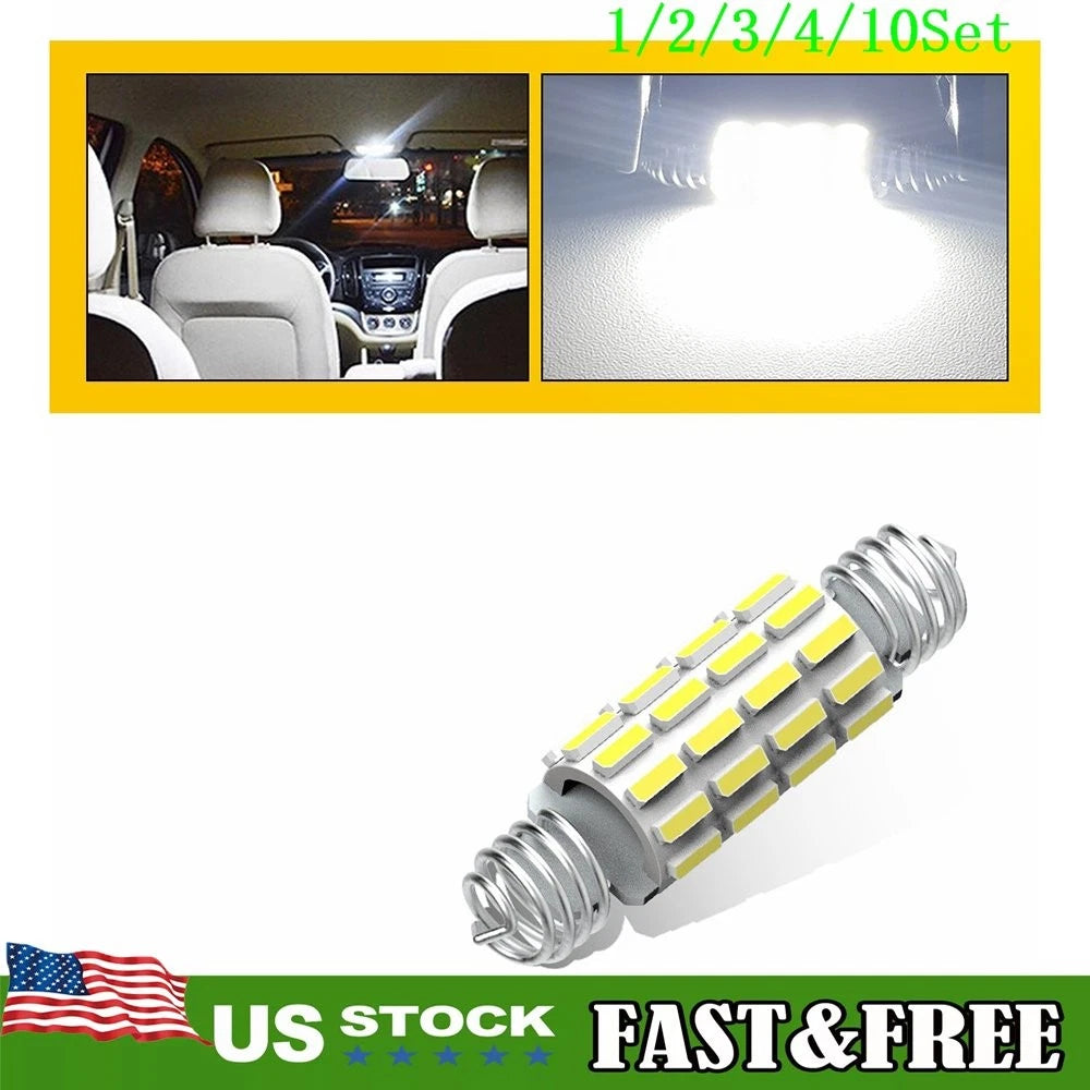 Set of 10 LED Dome Map Interior License Plate Light Bulbs for Various Models
