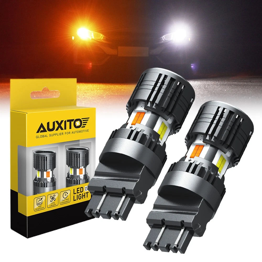 2X 3157 LED DRL Switchback Turn Signal Parking Light Bulb for