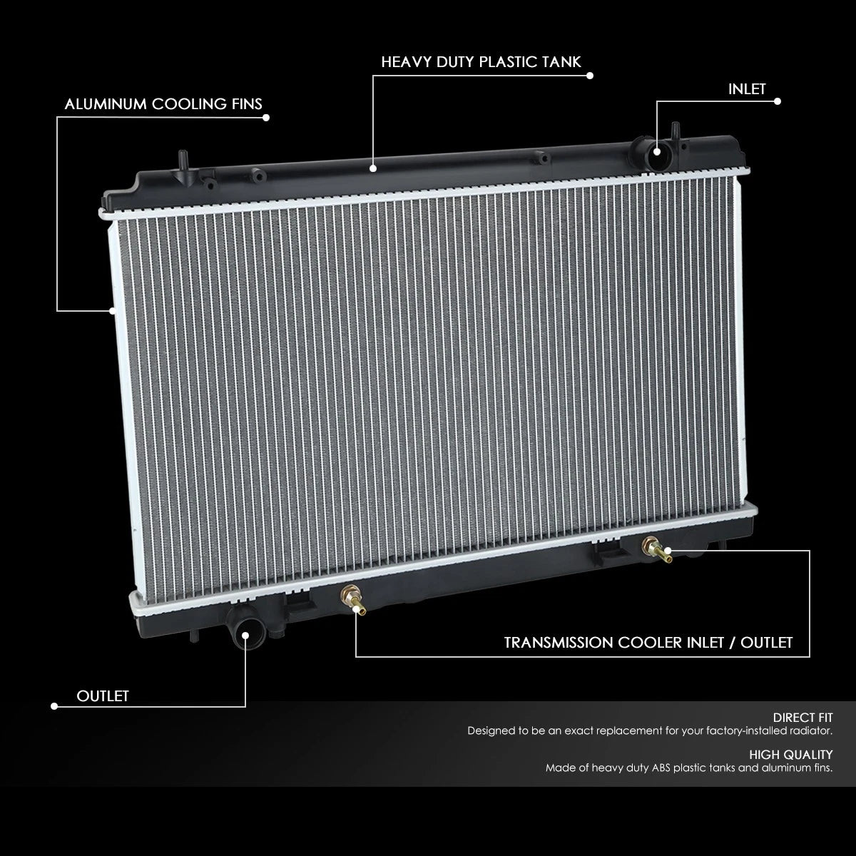 Cooling Radiator for Nissan 350Z (2007–2009) DPI 13038 Aluminum Core