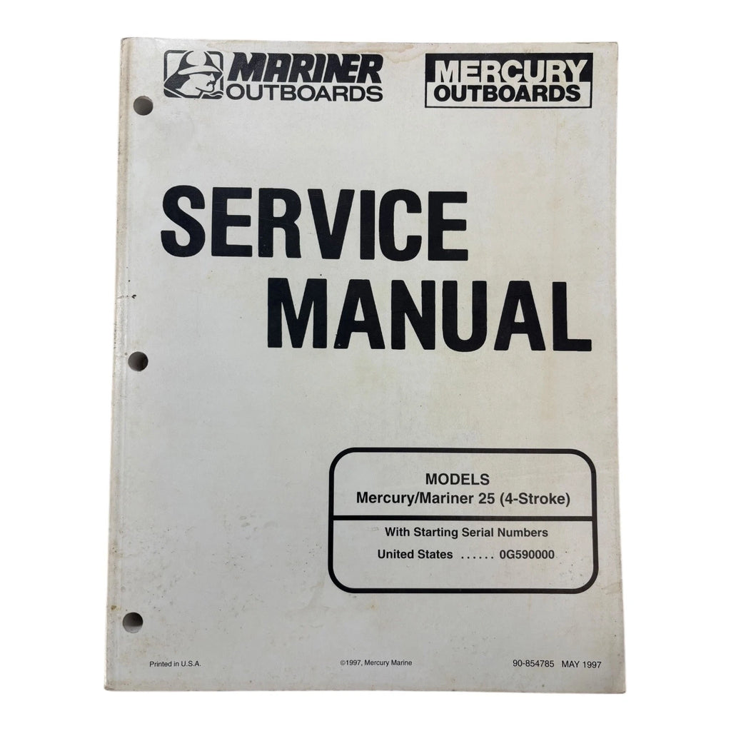 Service Manual for Mercury Mariner Outboards 90-854785 (1997)