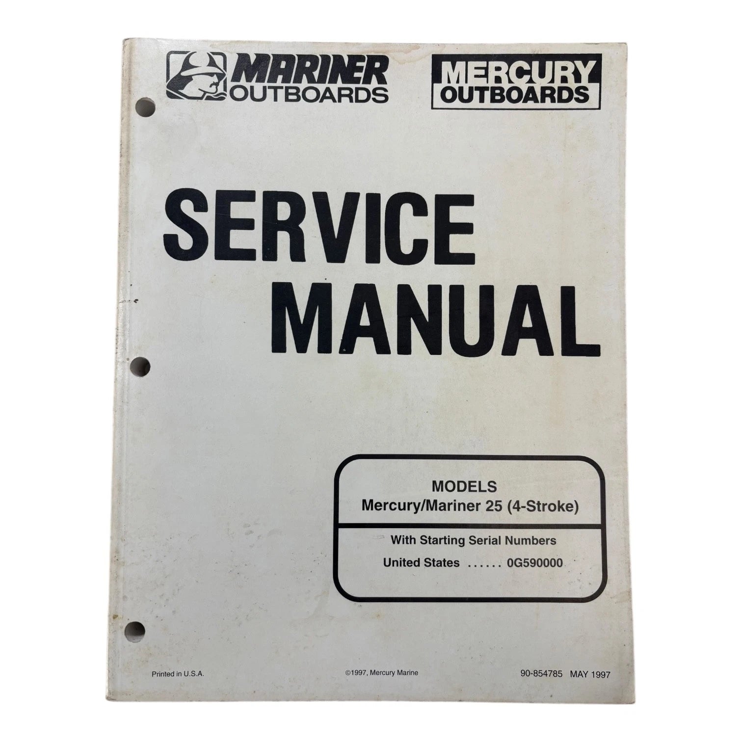 Service Manual for Mercury Mariner Outboards 90-854785 (1997)