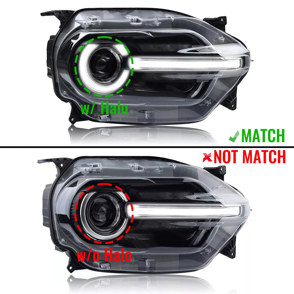 Full LED Headlight for Ford Bronco Sport (2021–2026) w/LED Halo Right Passenger