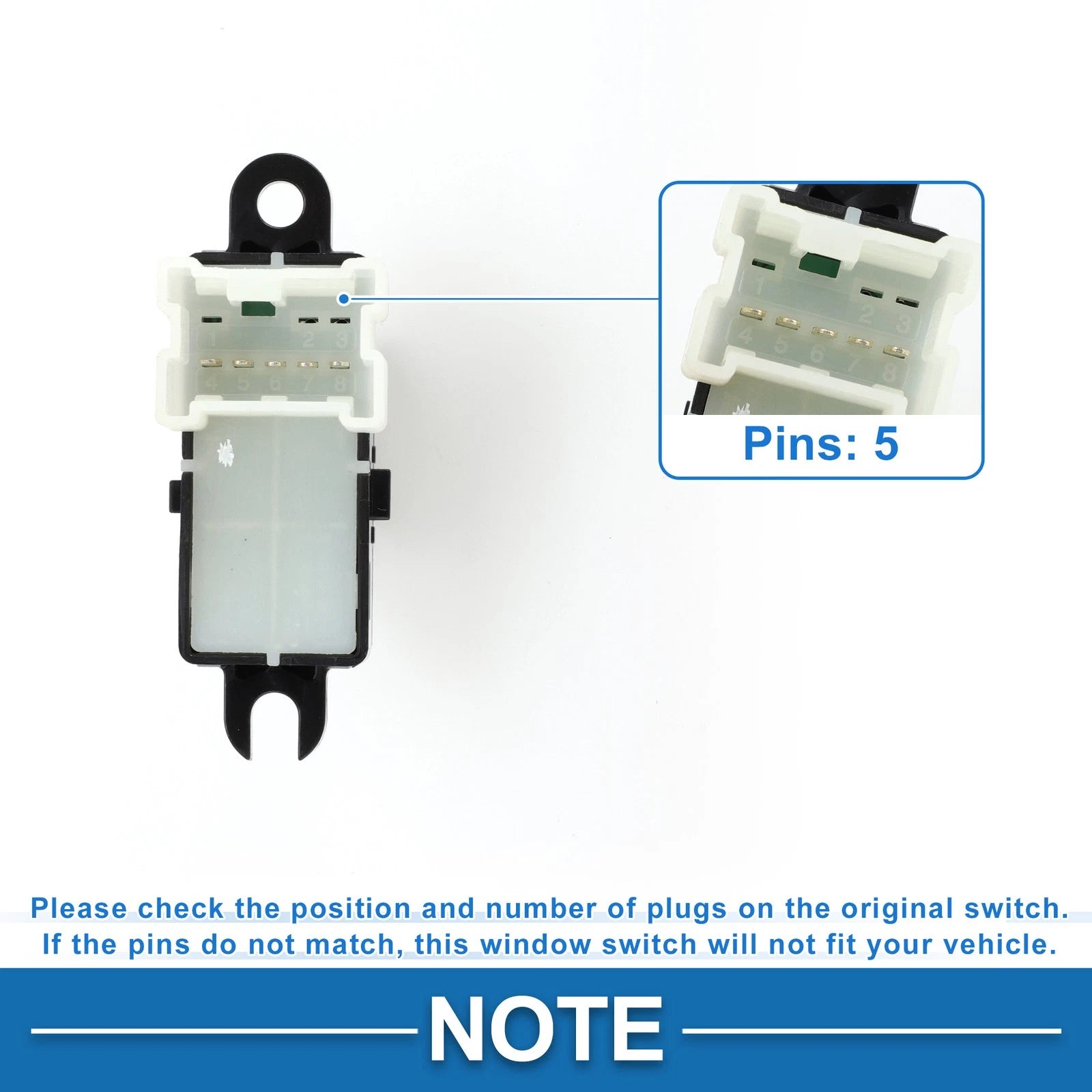 Rear Power Window Switch for Nissan Versa (2007–2019) No. 254111FA0A