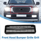 Front Upper Hood Bumper Grille for Toyota Land Cruiser (2007–2012) Black