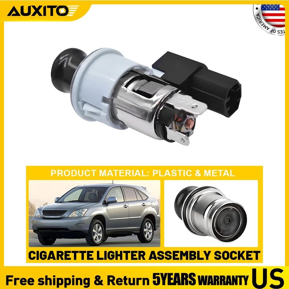 Cigarette Lighter Assembly Socket Element + Bezel for Toyota Corolla (2003–2008) 85500-12240