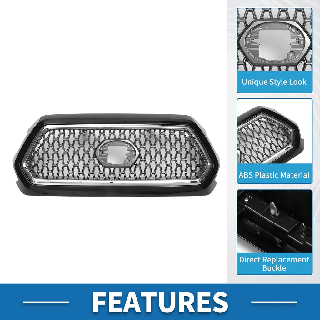 Front Hood Bumper Grille Grill for Toyota Tacoma (2019–2020) Inner Bracket Support