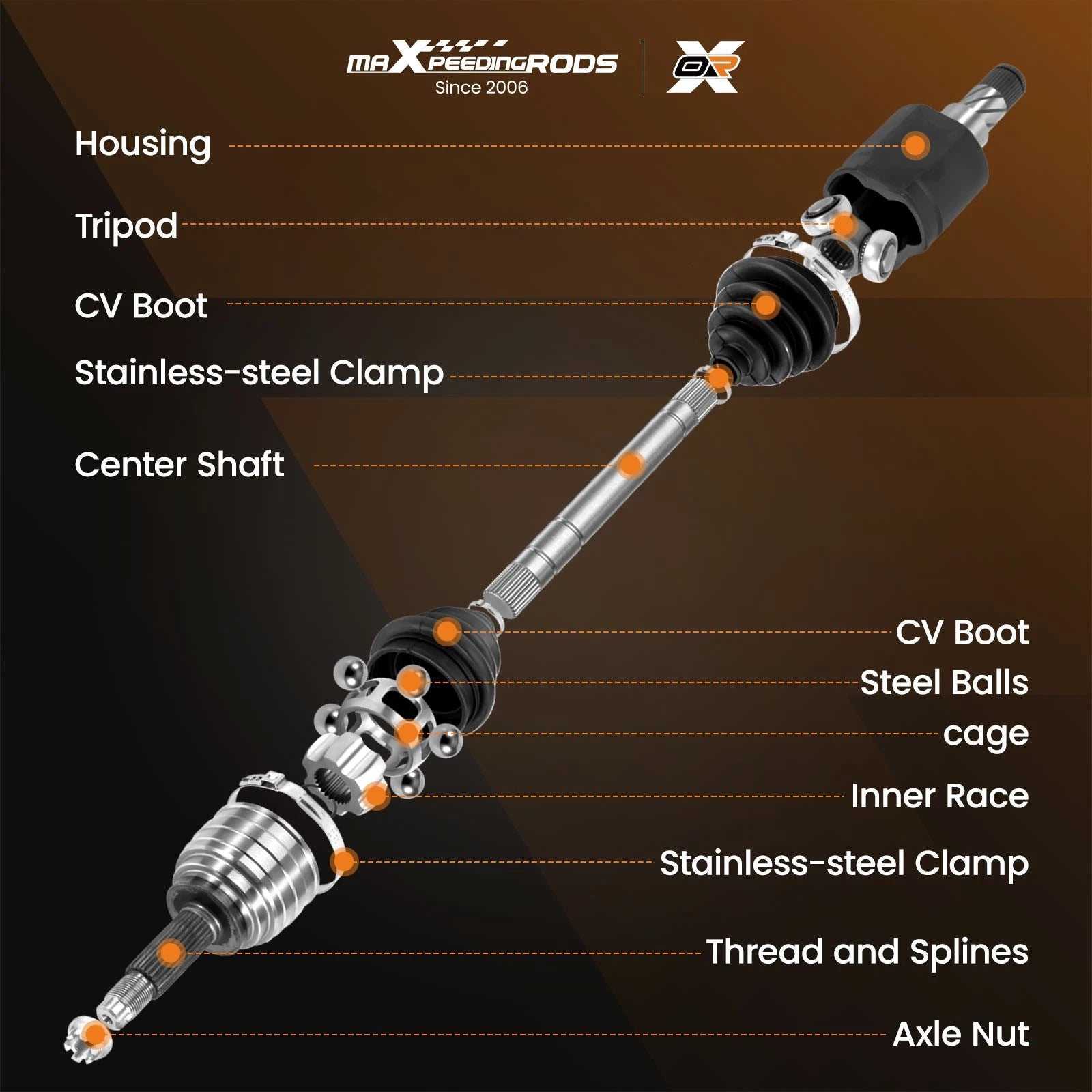 Front Left CV Axle Shaft for Nissan Altima Maxima (2015-2020)