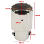 Stainless Steel Round Exhaust Pipe Tail Muffler Tip for Car Silver
