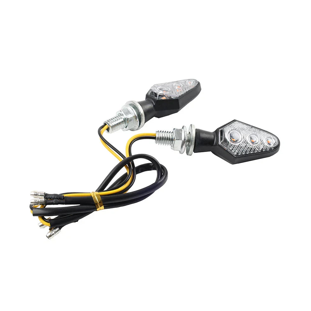 8MM Amber Motorcycle Turn Signal Light Mini Indicator for Honda, Suzuki
